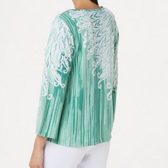 Bob Mackie Abstract Print Knit Pullover Top 796 - Picture 2 of 3